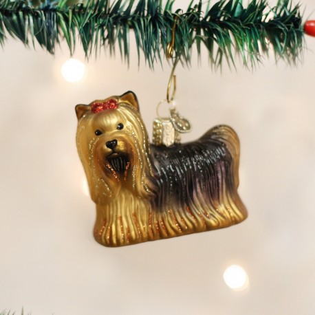 Yorkie Old World Christmas Ornament