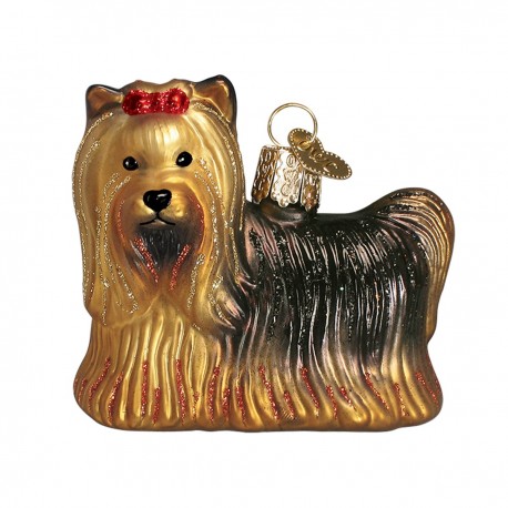 Yorkie Old World Christmas Ornament