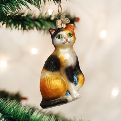 Calico Cat Old World Christmas Ornament