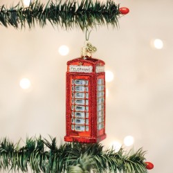 English Phonebooth Old World Christmas Ornament