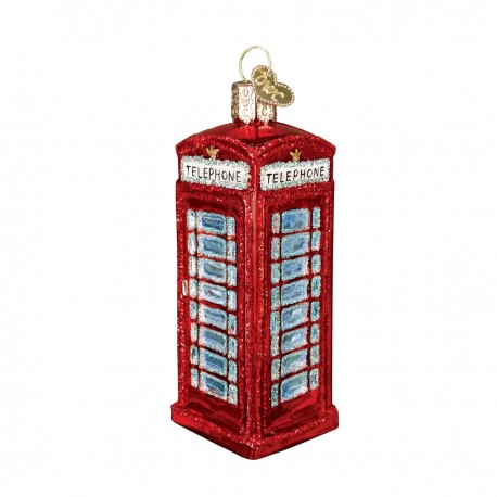 English Phonebooth Old World Christmas Ornament