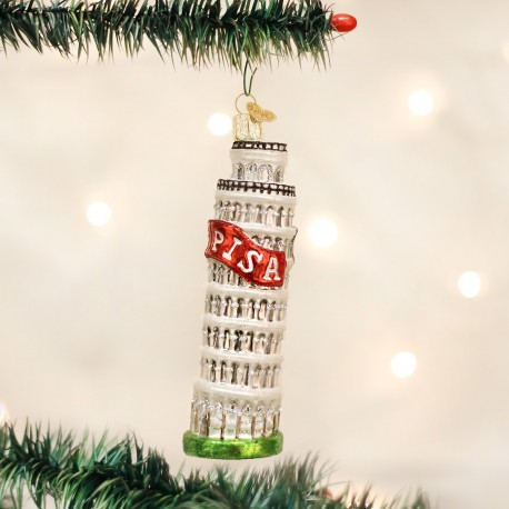 Leaning Tower of Pisa Old World Christmas Ornament