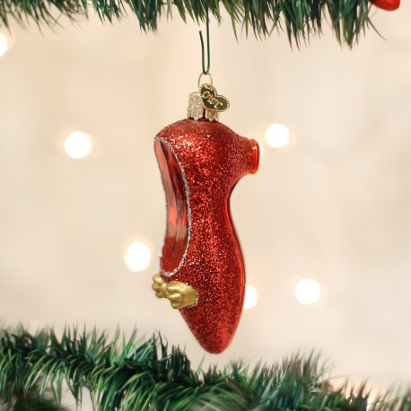 Red Slipper Old World Christmas Ornament