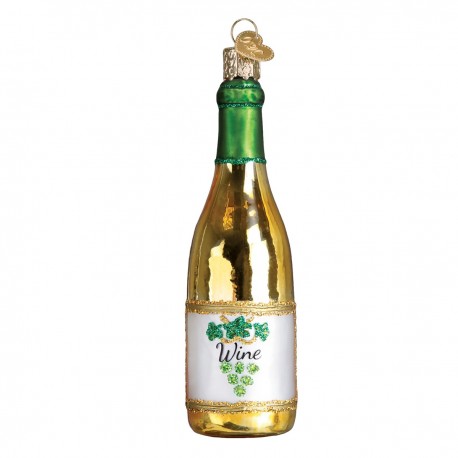 White Wine Bottle Old World Christmas Ornament