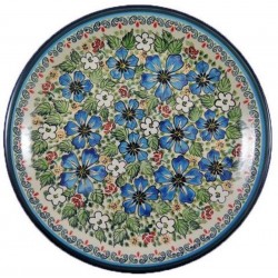 Dinner Plate 11" Red/Whit/Blue Flowers