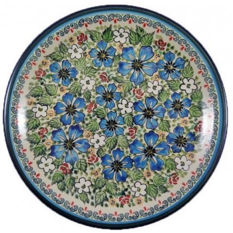Dinner Plate 11" Red/Whit/Blue Flowers