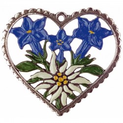 Heart with Edelweiss Pewter Ornament