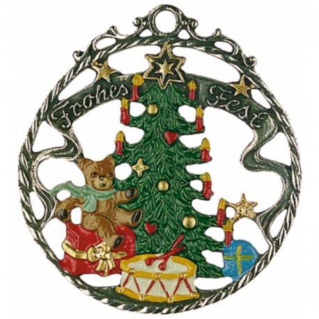 Frohes Fest Pewter Ornament