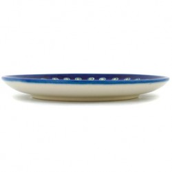 Polish Pottery Plate - 6" - Floral Peacock