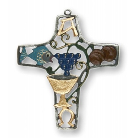 Liturgical Cross Pewter Ornament