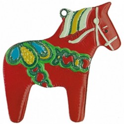 Swedish Dala Horse Pewter Ornament