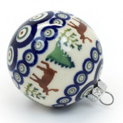 Polish Pottery 3" Ball Ornament Deer