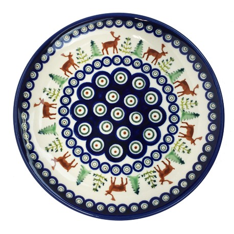 Polish Pottery Plate - 8" - Deer
