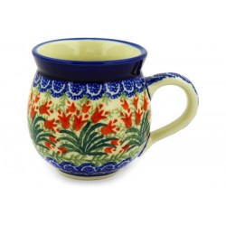 Polish Pottery 12 oz Mug Crimson Bells by Ceramika Artystyczna