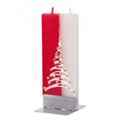 Flat Candle Red and White Christmas Tree