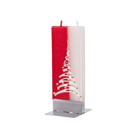 Flat Candle Red and White Christmas Tree