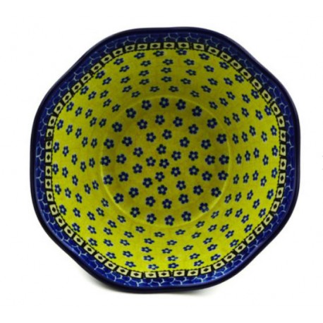 Polish Pottery Wavy Bowl 8" Sunburst