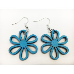 Wooden Flower Earrings in a Variety of Colors