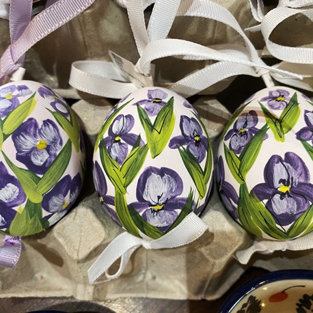 Eggshell Ornament Purple Irises