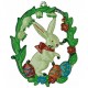 Bunny with Easter Eggs and Flowers Pewter Ornament