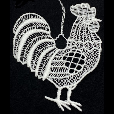 Lace Ornament - Rooster