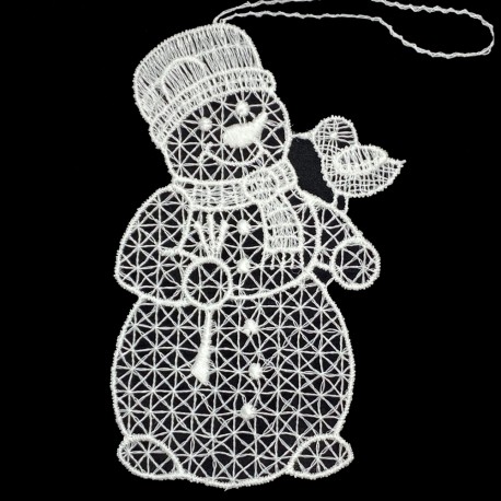 Lace Ornament - Snowman