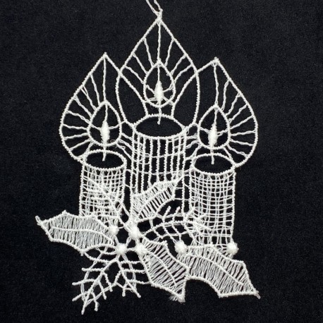 Lace Ornament - Three Candles