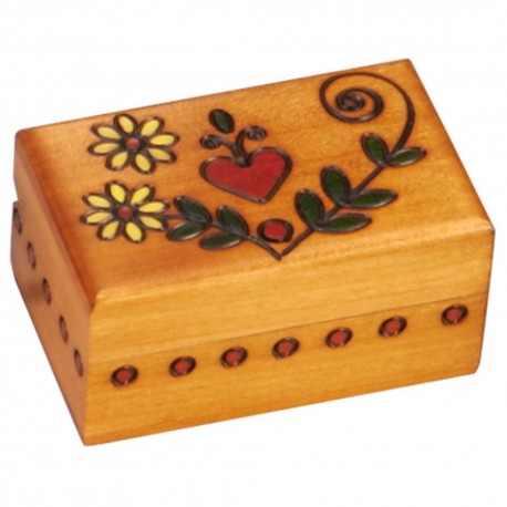 Polish Wooden Box - Gold Heart Box