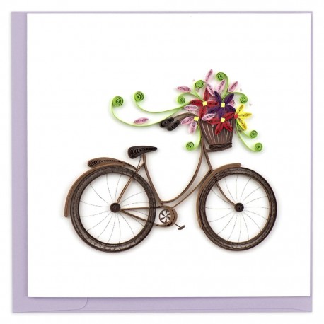 Quilling Card - Bicycle with Flowers