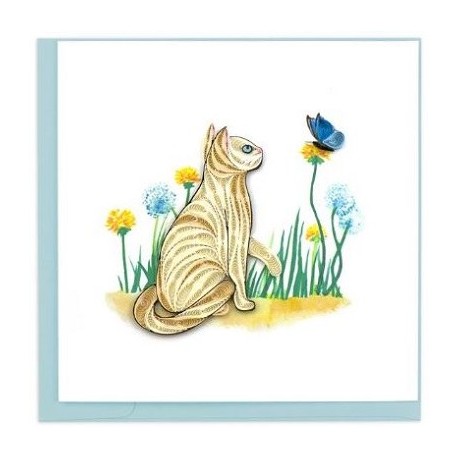 Quilling Card - Cat with Butterfly