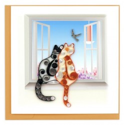 Quilling Card - Two Cats