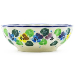 Scalloped Bowl - 5" - Colorful Pansies