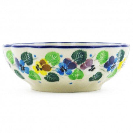 Scalloped Bowl - 5" - Colorful Pansies