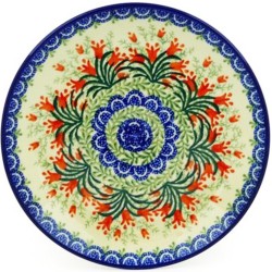 Polish Pottery Plate - 8" - Crimson Bells