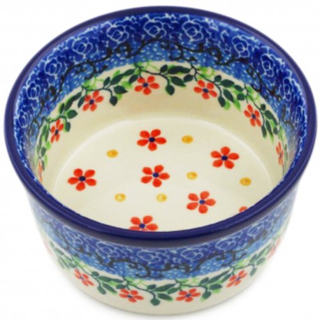 Polish Pottery Bowl - 4" - Red Splendor