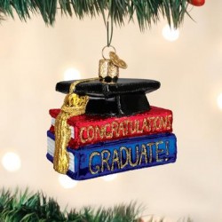 CONGRATS GRADUATE GLASS ORNAMENT