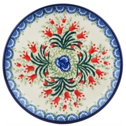 Polish Pottery Plate - 6" - Crimson Bells