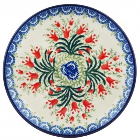 Polish Pottery Plate - 6" - Crimson Bells