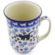 Polish Pottery Bistro Mug - 16 oz - Black Cat