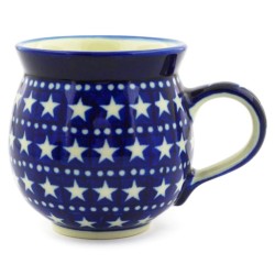 Polish Pottery Bubble Mug - 12 oz - Midnight Stars