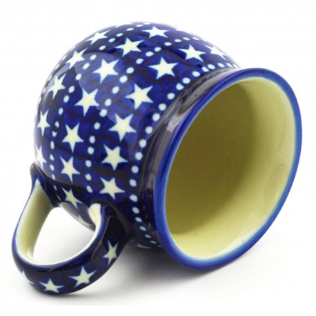 Polish Pottery Bubble Mug - 12 oz - Midnight Stars