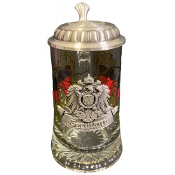 Glass Germany Stein with Pewter Lid