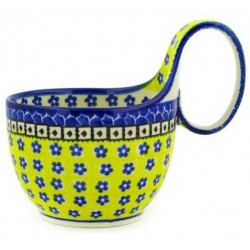 Polish Pottery Bowl 4" with Handle Sunburst