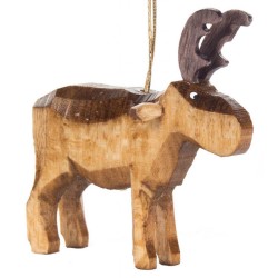 Moose or Reindeer Wooden Ornament Made in Germany