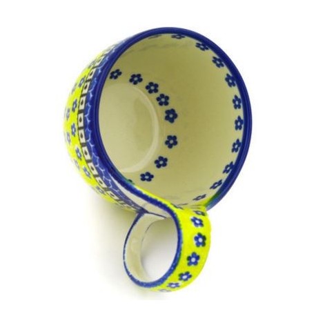 Polish Pottery Bowl 4" with Handle Sunburst
