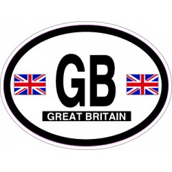 Oval Reflective Decal Great Britain