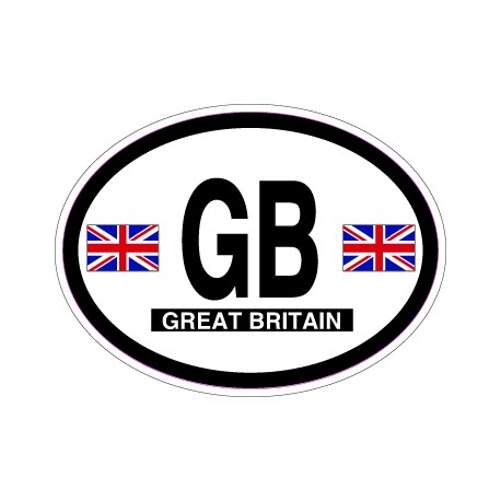 Oval Reflective Decal Great Britain