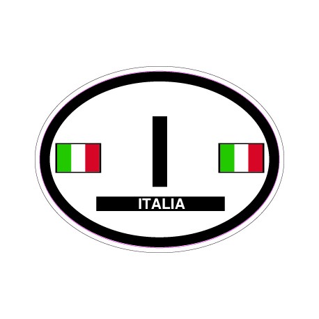 Oval Reflective Decal Italy