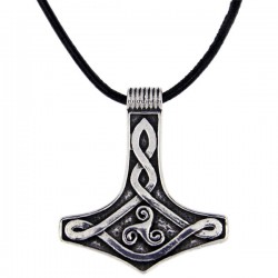 Thor's Hammer Triskele Pewter Necklace Handmade in England