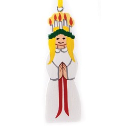 Lucia Wooden Christmas Ornament